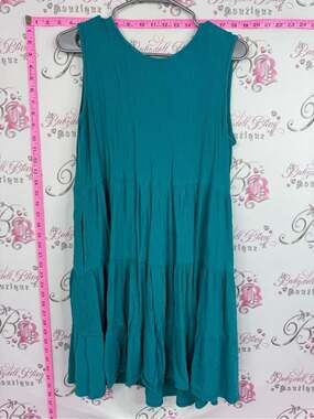 Pink pineapple 🍍 dress tier ruffle Sleeveless Teal Tiered Midi Dress